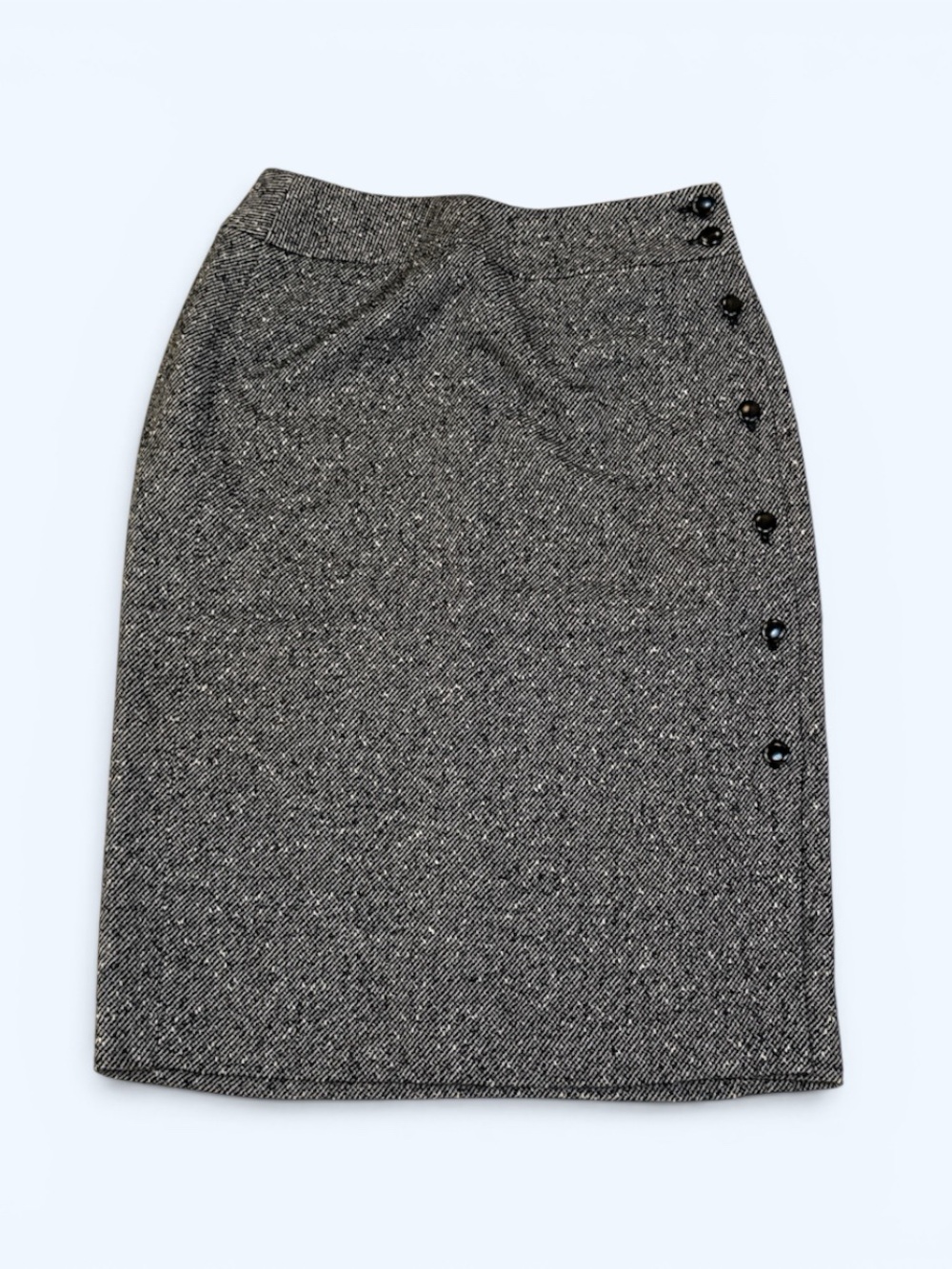 Vintage Made in USA Talbots Women's Wool  Blend Skirt Size 2 Black And White
